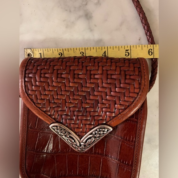 Small Mini Reptile Basket Weave Brighton Crossbody - Picture 2 of 7